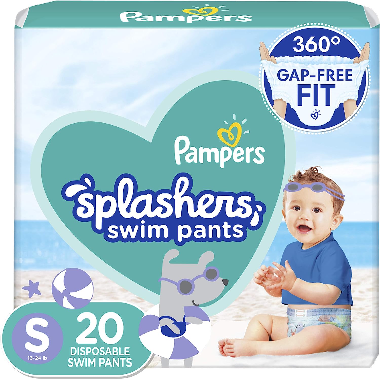 251103210353170_1 Pampers Splashers Swim Diapers - Size S, 20 Count, Gap-Free Disposable Baby Swim Pants - Image 1